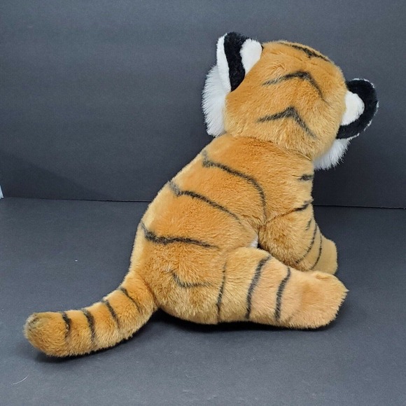 Aurora Miyoni Realistic Tiger Cub 13" Plush Animal Sitting Jungle Cat Wild Real - Picture 6 of 9